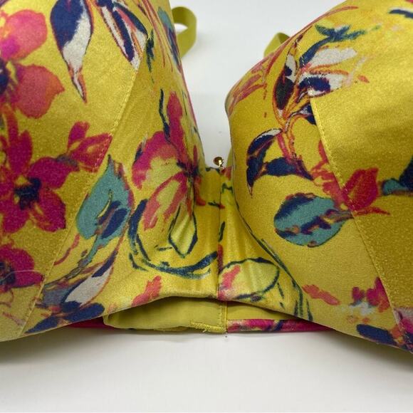 Cacique Yellow Floral Lightly Lined Balconette Bra - Picture 3 of 11